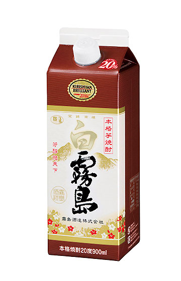 本格芋焼酎 20度 白霧島 900ml 紙パック