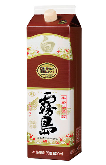 本格芋焼酎 25度 白霧島 1800ml 紙パック