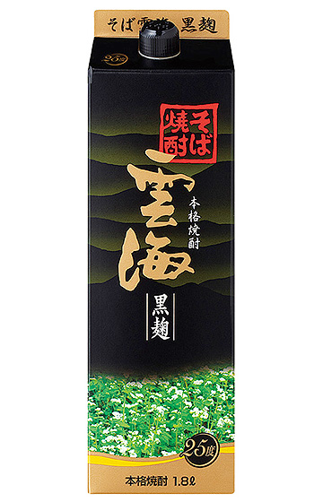 そば雲海 黒麹 1,800ml 紙パック　25度